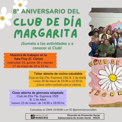 El Club de Día Margarita celebra 8 años con actividades en Bariloche