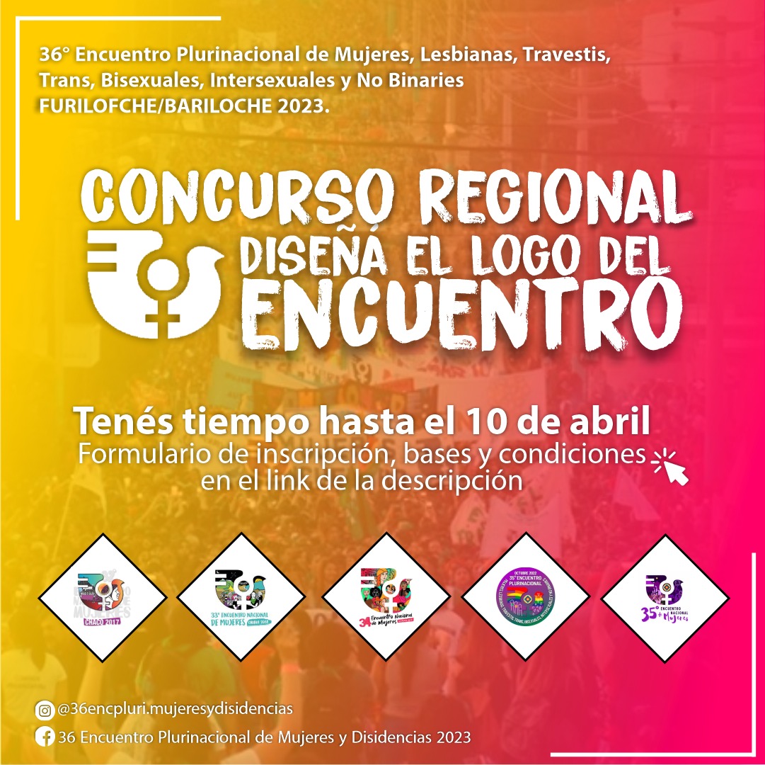 Concurso regional: Diseñá el logo del encuentro Plurinacional de Mujeres y Disidencias en Bariloche