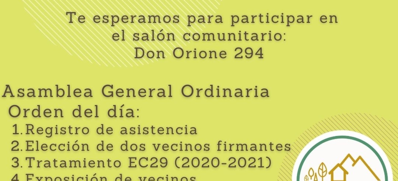 Asamblea General Ordinaria de la Junta Vecinal Villa Don Orione