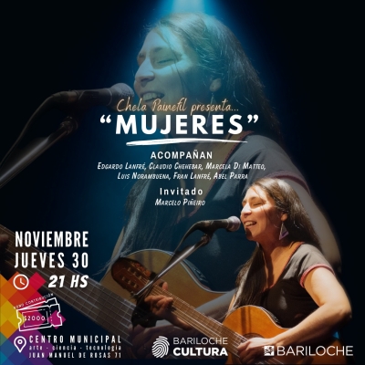 Bariloche: Chela Painefil presenta Mujeres, su 1er disco en el Puerto San Carlos