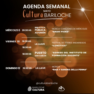 Agenda cultural en Bariloche para esta semana